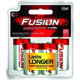 RAYOVAC(R) 814-4TFUSJ FUSION Long-Lasting Alkaline Batteries (C, 4 pk)