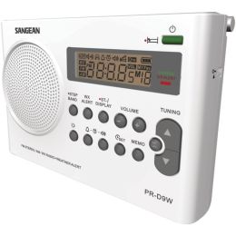 Sangean PR-D9W Portable AM/FM/NOAA Alert Radio with Rechargeable Battery