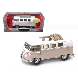 1962 Volkswagen Microbus With Retractable Roof Cream 1/18 Diecast Car by Road Signature
