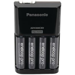 Panasonic(R) K-KJ17KHCA4A 4-Position Charger with AA eneloop(R) PRO Rechargeable Batteries, 4 pk