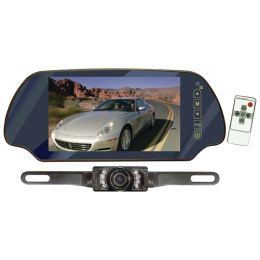 Pyle Pro 7" Lcd Mirror Monitor And Backup Night Vision Camera Kit (without Bluetooth) PYLPLCM7200