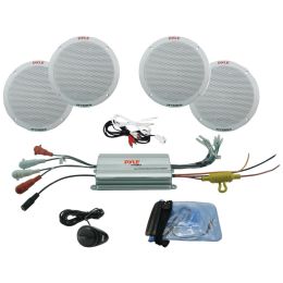 Pyle Pro Hydra Series 6.5" 4-channel Waterproof Mp3 And Ipod Amplified Marine Speaker System PYLPLMRKT4A