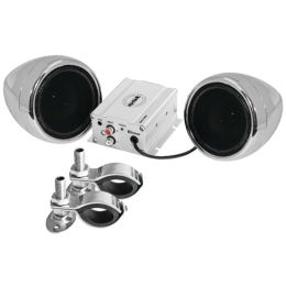 Sound Storm Laboratories(R) SMC72BC Motorcycle 600-Watt Amplified Sound System with 3 Chrome Full-Range Speakers & Bluetooth(R)