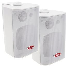 Boss Audio MR4.3W 4 3-Way Marine Enclosed System Box Speakers - 200W - White