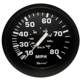 Faria Euro Black 4 Speedometer - 80MPH (Mechanical)