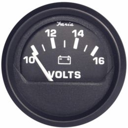 Faria Euro Black 2 Voltmeter (10-16 VDC)