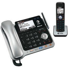 Att Dect 6.0 2-line Connect-to-cell Corded And Cordless Bluetooth Phone System (corded Base System & Single Handset ) ATTTL86109