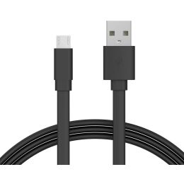 Just Wireless 705954051589 6 Feet Micro USB Cable - Flat Black