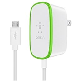 Belkin F7U009TT06-WHT Home Charger with 6 Feet Hardwired Micro-USB Charging Cable - White