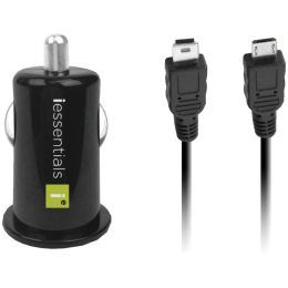 Iessentials Usb Car Charger With Micro & Mini Cables IEPCP2C