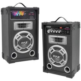 Pyle Pro Dual 800-watt Disco Jam Powered 2-way Pa Speaker System With Auxiliary Jack PYLPSUFM835A