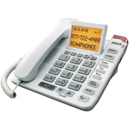 Rca Legend Series Amplified Big-button Corded Phone With Caller Id RCP11241WTGA