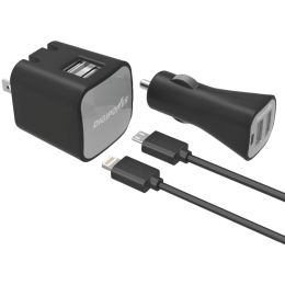 Digipower Instasense 2.4-amp Dual-port Usb Car Charger & Wall Charger With 5ft Lightning & Micro Usb Cables DGPISPK2ML