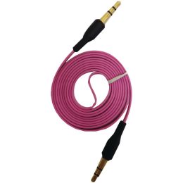 Iessentials 3.5mm Flat Auxiliary Cable, 3.3ft (pink) IEAUXPK