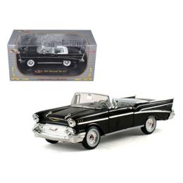 1957 Chevrolet Bel Air Convertible Black 1/32 Diecast Model Car by Signature Models