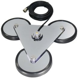 Tram(R) 12692 Tri-Magnet NMO Antenna Mount with Rubber Boots & 18ft RG58A/U Coaxial Cable