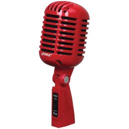 Pyle Pro Classic Retro-style Dynamic Vocal Microphone (red) PYLPDMICR42R