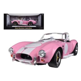 1965 Shelby Cobra 427 S/C Pink With Printed Carroll Shelby Signature On The Trunk 1/18 Diecast Car Model by Shelby Collectibles