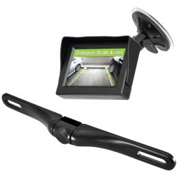 Pyle Pro Wireless Backup Parking-assist System With License Plate Camera, 4.3" Monitor & Wireless Adapters PYLPLCM4350WIR