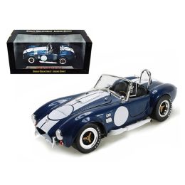 1965 Shelby Cobra 427 S/C Blue With Printed Carroll Shelby Signature 1/18 Diecast Model Car by Shelby Collectibles