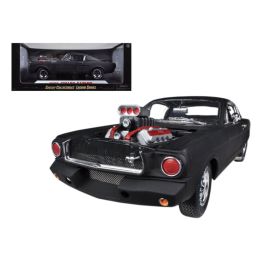 1965 Ford Shelby Mustang GT350R With Racing Engine Matt Black 1/18 Diecast Car Model by Shelby Collectibles