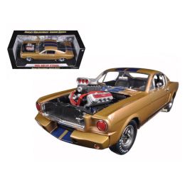 1965 Ford Shelby Mustang GT 350R Gold/Blue 1/18 Diecast Car Model by Shelby Collectibles