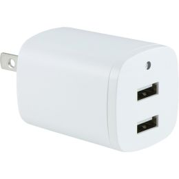 Ge 2.1-amp Dual-port Usb Wall Charger With Folding Prongs (white) JAS94335