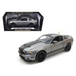 2013 Ford Shelby Mustang Cobra GT500 Grey With Black Stripes 1/18 Diecast Model Car by Shelby Collectibles