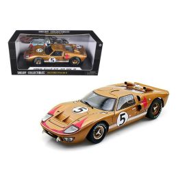 1966 Ford GT-40 MK 2 Gold #5 1/18 Diecast Car Model by Shelby Collectibles