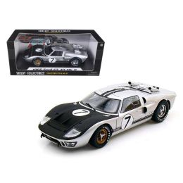 1966 Ford GT-40 MK 2 Silver #7 1/18 Diecast Car Model by Shelby Collectibles