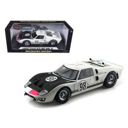 1966 Ford GT-40 MK 2 #98 White 1/18 Diecast Car Model by Shelby Collectibles