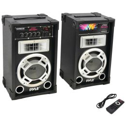 Pyle Pro Dual 800-watt Disco Jam Powered Two-way Pa Bluetooth Speaker System PYLPSUFM837BT