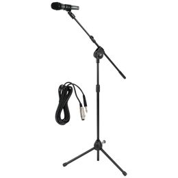 Pyle Pro Microphone & Tripod Stand With Extending Boom & Microphone Cable Package PYLPMKSM20