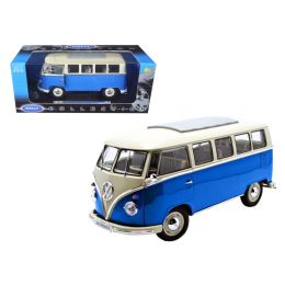 1962 Volkswagen Microbus Blue 1/18 Diecast Car by Welly