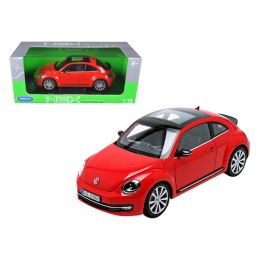 2012 Volkswagen New Beetle Red 1/18 Diecast Car Model by Welly