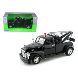 1953 Chevrolet 3800 Tow Truck Plain Black 1/24 Diecast Model by Welly