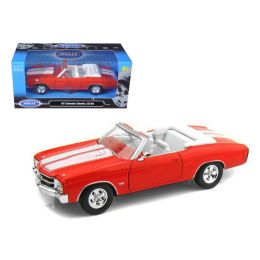 1971 Chevrolet Chevelle SS 454 Convertible Orange 1/24 Diecast Model Car by Welly