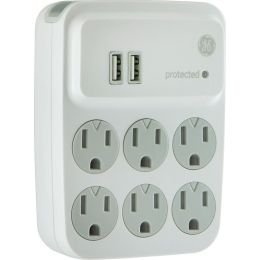 Ge 6-outlet Surge Protector With 2 Usb Charging Ports JAS25797