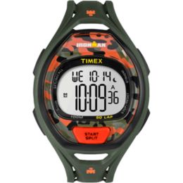 Timex Ironman Sleek 50 Full-Size Watch - Green/Orange Camo