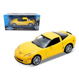 2007 Chevrolet Corvette C6 Z06 Yellow 1/24 Diecast Car Model by Welly