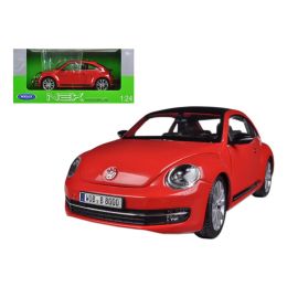 Volkswagen New Beetle With Sunroof Red 1/24 Diecast Car Model by Welly