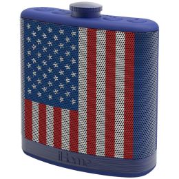 Ihome Rechargeable Flask-shaped Bluetooth Stereo Speaker With Custom Sound Case (flag) IHMIBT12AMFLXC