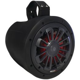 Mb Quart Nautic Series 2-way Wake Tower Speaker With Matte Black Finish & Mounting Hardware (6.5", 120 Watts, With Led Illumination) MBQNT1116LB