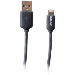 Iwerkz Braided Lightning To Usb Cable, 4ft (gray) 44550