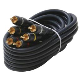 Steren Triple Rca Composite Video Cable (12ft) STRN254320BL