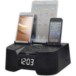 Dok 6-port Smartphone Charger With Bluetooth & Alarm Clock JSKCR68