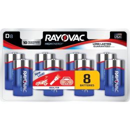 Rayovac Alkaline Batteries, 8 Pk (d) RVC8138LJ