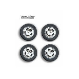 1978 Ford Mustang II Cobra Five Slot Performance Wheels and Tires Set 1/18 by Greenlight
