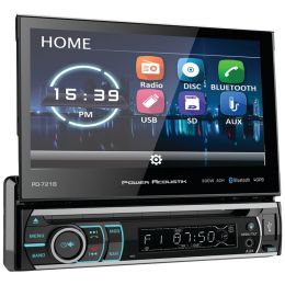 Power Acoustik 7" Incite Single-din In-dash Motorized Touchscreen Lcd Dvd Receiver With Detachable Face & Bluetooth POWPD721B