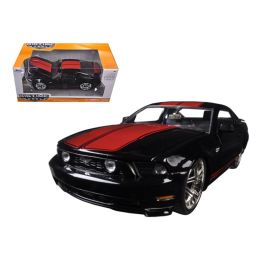 2010 Ford Mustang GT Black With Red Stripes 1/24 Diecast Model Car by Jada